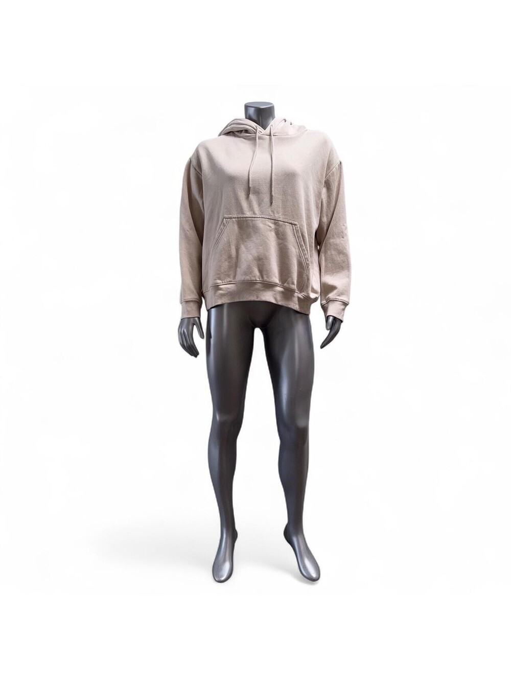 H&M Women's Beige Cotton Casual Pullover Hoodie Medium